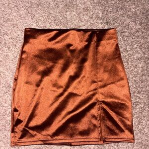 Better Be Shimmering Copper Pencil Skirt